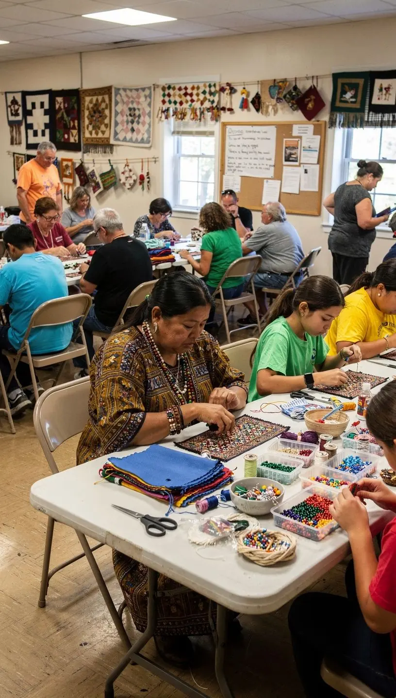 Community volunteers enhancing local cultural events.